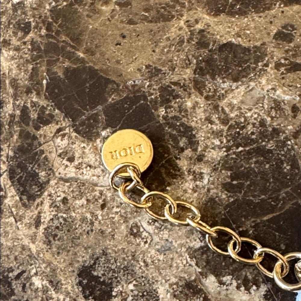 Christian Dior gold chain link logo bracelet adjustable size with box - Picture 4 of 7